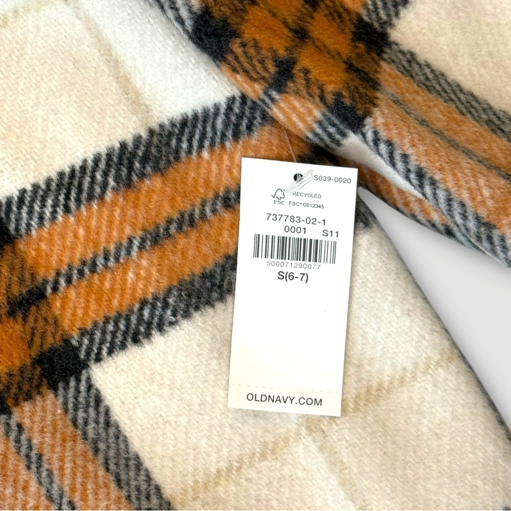 NWT Old Navy girls Plaid Shacket Jacket size 6–7 - Picture 2 of 3